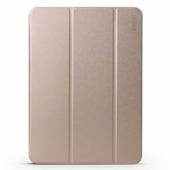 ENKAY Lambskin Texture + TPU Bottom Case Horizontal Flip Leather Case for iPad Pro 11 inch (2018)?with Three-folding Holder & Sleep / Wake-up Function (Gold)