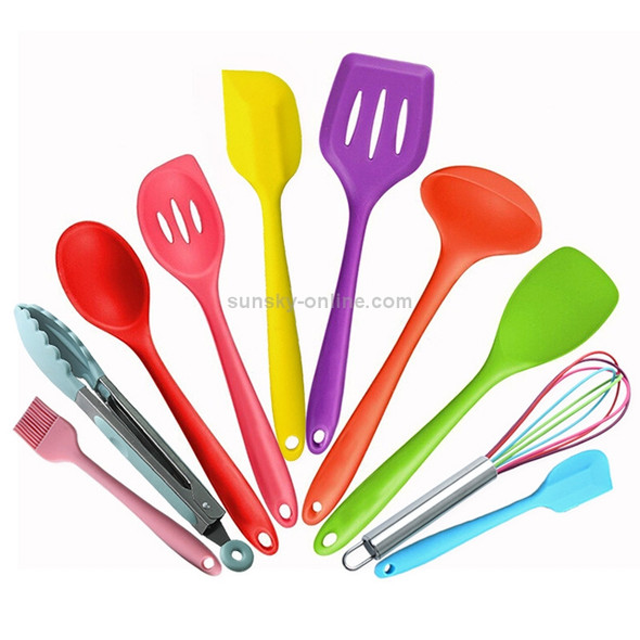 kn607 10 in 1 Colorful Silicone Kitchen Tools Set