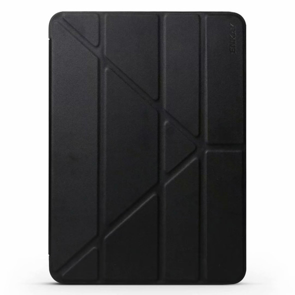ENKAY Lambskin Texture + TPU Bottom Case Horizontal Deformation Flip Leather Case for iPad Pro 11 inch (2018)?with Three-folding Holder & Sleep / Wake-up Function (Black)