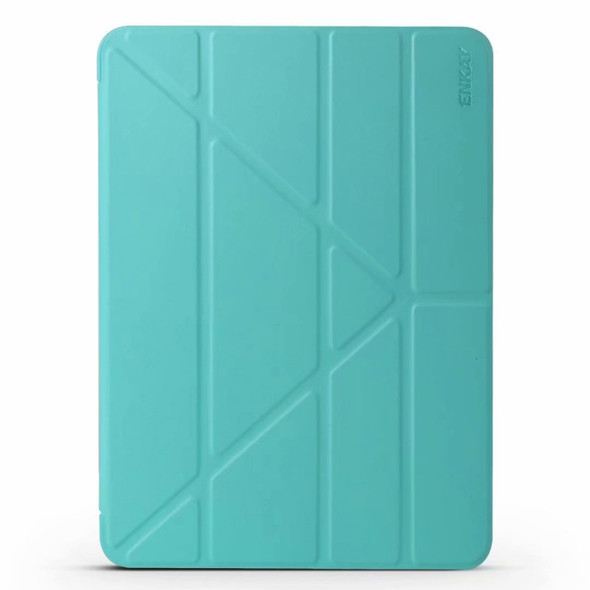 ENKAY Lambskin Texture + TPU Bottom Case Horizontal Deformation Flip Leather Case for iPad Pro 11 inch (2018)?with Three-folding Holder & Sleep / Wake-up Function (Green)