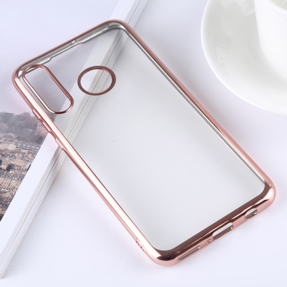 Ultra-thin Electroplating Soft TPU Protective Back Cover Case for Huawei P30 Lite (Rose Gold)