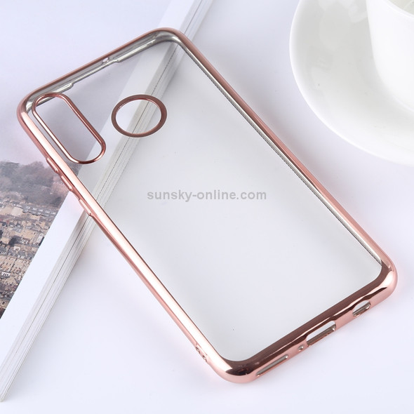 Ultra-thin Electroplating Soft TPU Protective Back Cover Case for Huawei P30 Lite (Rose Gold)