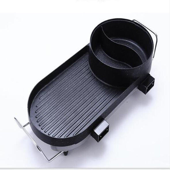 Smokeless Electric Grill Non-stick Chafing Dish Home Appliances, Style:Long removable separable roast pot