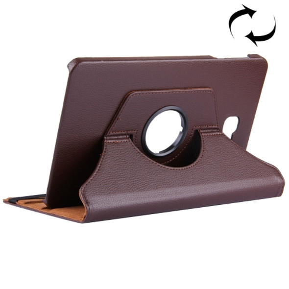 For Galaxy Tab A 10.1 / T580 Litchi Texture Horizontal Flip 360 Degrees Rotation Leather Case with Holder(Brown)