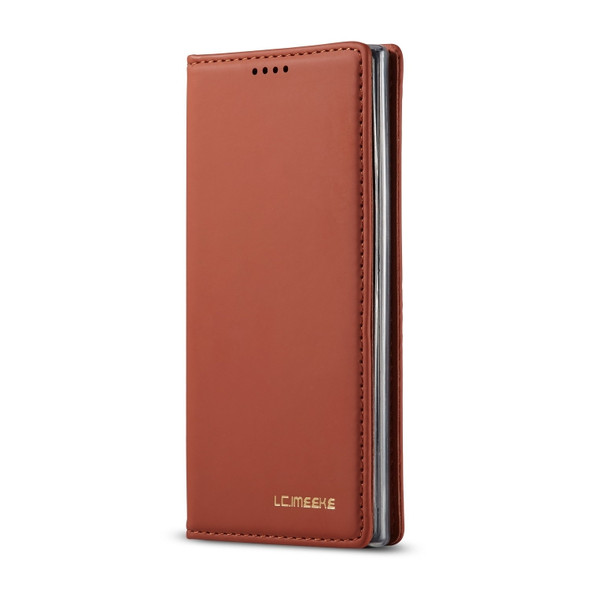 For Galaxy Note 10 LC.IMEEKE LC-002 Series Skin Hand Feeling PU + TPU Horizontal Flip Leather Case with Holder & Card Slot & Wallet(Brown)