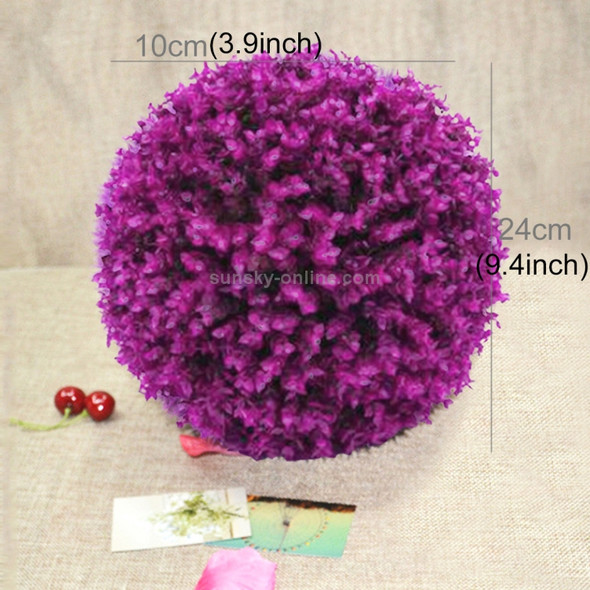 Artificial Purple Eucalyptus Plant Ball Tree Wedding Event Home Outdoor Decoration Hanging Ornament, Diameter: 9.5 inch