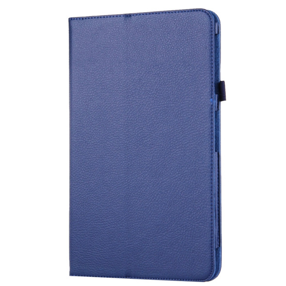 For Galaxy Tab A 10.1 / T580 Litchi Texture Magnetic Horizontal Flip Leather Case with Holder & Sleep / Wake-up Function(Dark Blue)