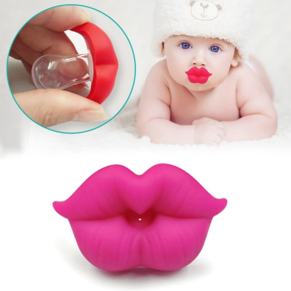 3 PCS Newborn Pacifier Red Lips Dummy Pacifiers Funny Silicone Baby Nipples Teether Soothers Pacifier(Rose red)