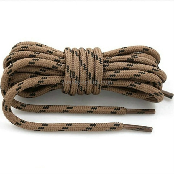 2 Pairs Round High Density Weaving Shoe Laces Outdoor Hiking Slip Rope Sneakers Boot Shoelace, Length:160cm(Light Brown-Black)