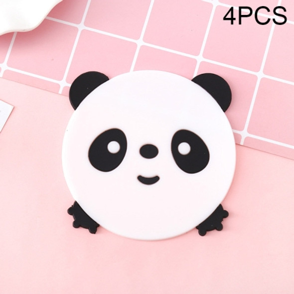 4 PCS Cartoon Coffee Silicone Cup Mat Placemat Drink Coaster Kitchen Table Pad(Black)