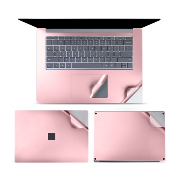 4 in 1 Notebook Shell Protective Film Sticker Set for Microsoft Surface Laptop 3 15 inch (Rose Gold)