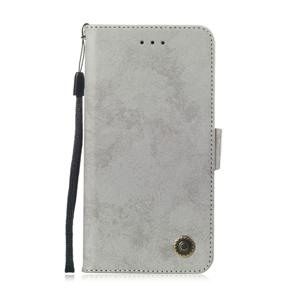 For Galaxy Note 10 Retro Horizontal Flip PU Leather Case with Card Slots & Holder(Gray)