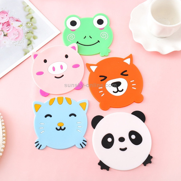 4 PCS Cartoon Coffee Silicone Cup Mat Placemat Drink Coaster Kitchen Table Pad(Pink)