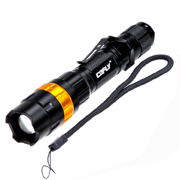 KX-H50 370LM Zoom Convex Lens LED Flashlight, Cree Q5 LED, 3-Mode, White Light, with Clip & Strap