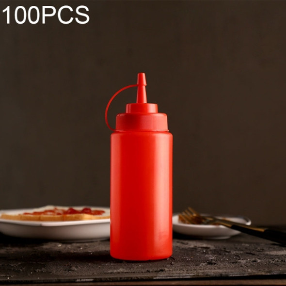 100 PCS Sauce Honey Cream Oi Tomato Jam Squeeze Bottle Cake Sushi Decoration Tools(480ML Red)