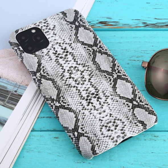 For iPhone 11 Pro Max Snakeskin Pattern Paste Skin Protective Case(White)