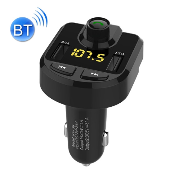 Bluetooth FM Transmitter Wireless In-Car Radio Adapter Music Player Hands-Free Calling Car Kit, Dual USB Charger, Support Bluetooth / Micro SD Card / TF Card / USB Disk