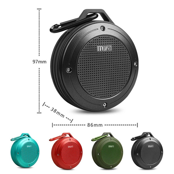 mifa IXP6 Waterproof Mini Portable Bass Wireless Bluetooth Speaker Built-in Mic(red)