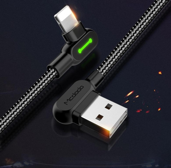 MCDODO 2A USB to 8 Pin Fast Charging Data Cable, Length:0.5m(Black)
