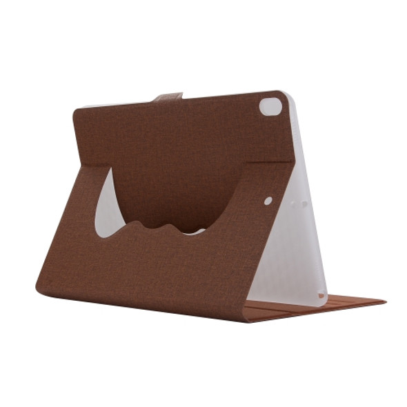 Cloth Texture Horizontal Flip Solid Color Leather Case with 360 Degrees Rotation Holder for iPad Pro 10.5 inch(Brown)