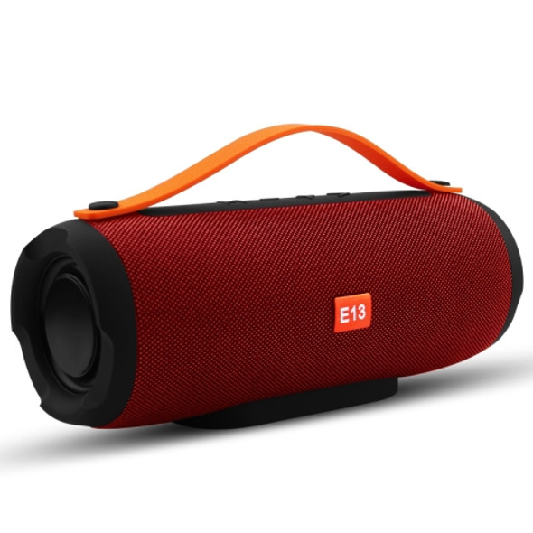E13 Mini Portable Wireless Bluetooth Speaker Stereo Speakerphone Radio Music Subwoofer Column Speakers with TF FM, RED