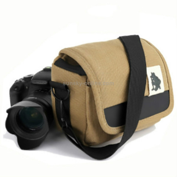 Universal DSLR Camera Shoulder Bag Canvas Photo Handbag, External size: 19 x 17 x 10mm(Dark Khaki)