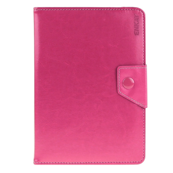 Universal Crazy Horse Texture Horizontal Flip Leather Case with Holder for 8 inch Tablet PC(Magenta)