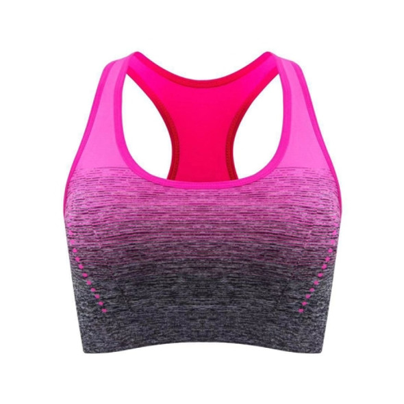 High Stretch Breathable Fitness Women Padded Sports Bra, Size:M(Rose Red)