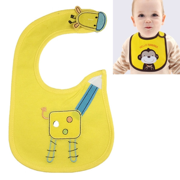 3 PCS Baby Bibs Cute Cartoon Pattern Toddler Baby Waterproof Saliva Towel Cotton Fit 0-3 Years Old  Infant Burp Cloths(Yellow giraffe)