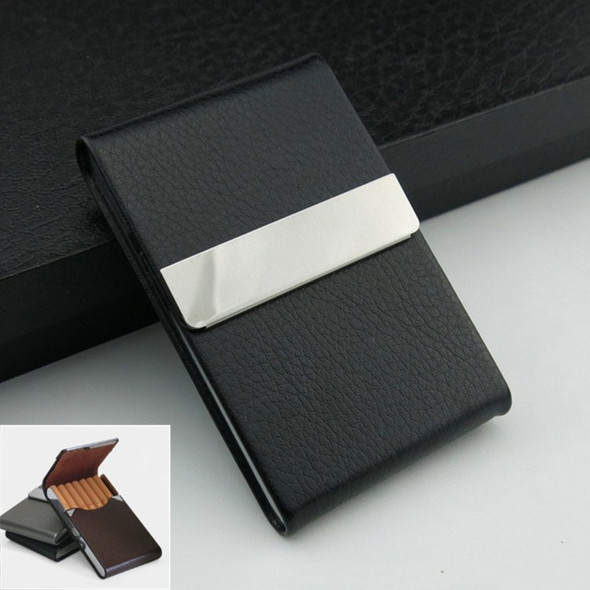 PU Cigarette Pack Creative Business Card Holder Men And Women Thin Cigarette Case(Black)