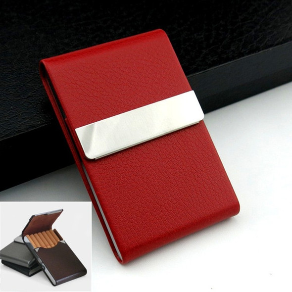 PU Cigarette Pack Creative Business Card Holder Men And Women Thin Cigarette Case(Red)