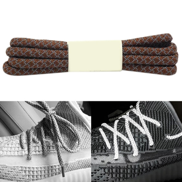 Reflective Shoe laces Round Sneakers ShoeLaces Kids Adult Outdoor Sports Shoelaces, Length:100cm(Brown)