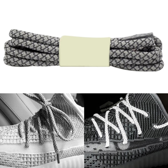 Reflective Shoe laces Round Sneakers ShoeLaces Kids Adult Outdoor Sports Shoelaces, Length:100cm(Light Grey)