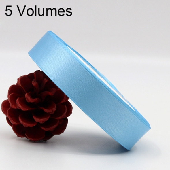 5 Volumes Color Satin Ribbons Handmade DIY Wedding Cake Decoration Holiday Gift Packages, Size: 22m x 2cm(Sky Blue)