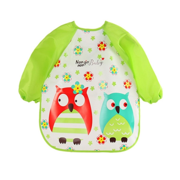 Baby Bibs Waterproof Long Sleeve Apron, Size:One Size(Owls)