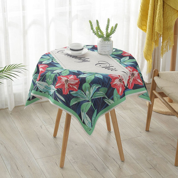 Greenery Linen Tablecloth Restaurant Bar Household Tablecloth, Size:140x200cm(Vibrant)