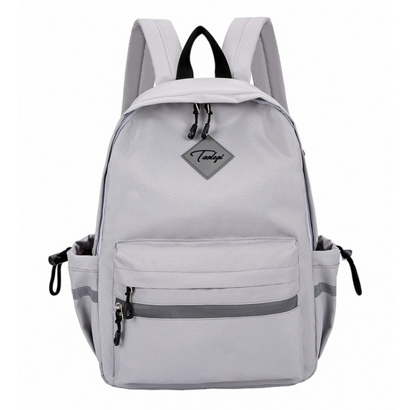 Fashion Canvas Double Shoulders Bag Ladies Handbag School Backpack Bag with USB Port (Color:Grey Size:OneSize)