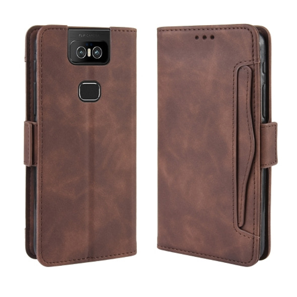 Wallet Style Skin Feel Calf Pattern Leather Case For Asus Zenfone 6 ZS630KL, with Separate Card Slot(Brown)