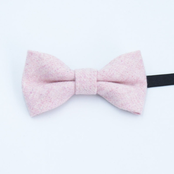 Children Solid Color Wool Fabric Bow-knot Bow Tie(Light Pink)