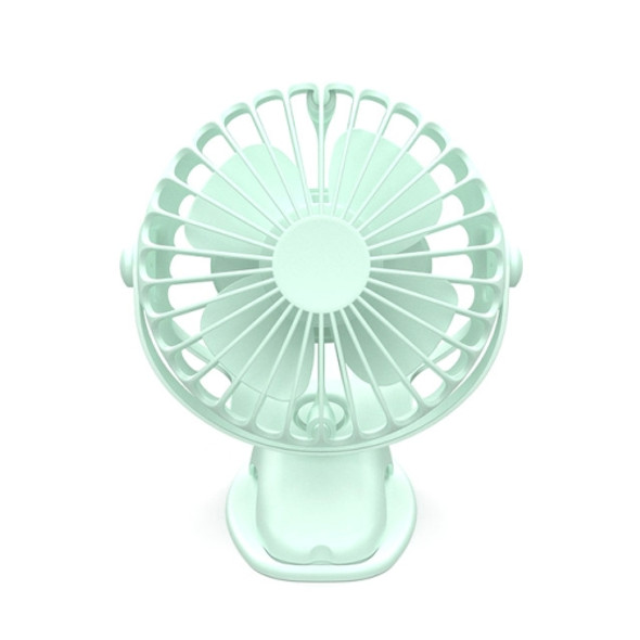 360 Degree -Round Rotation Mini Cooling Air Fan 4 Speed Adjustable Portable USB Rechargeable Desktop Clip Fan(Green)