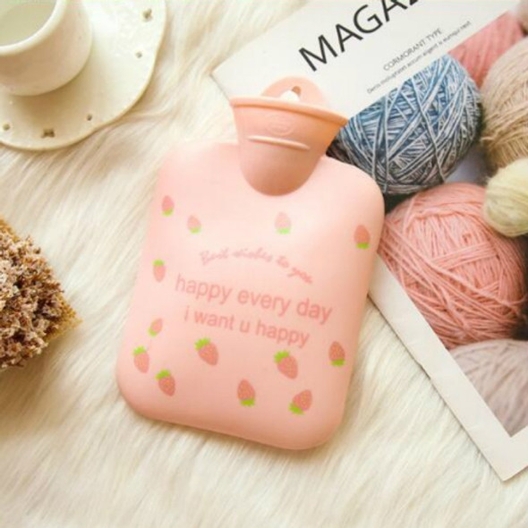 Portable Winter Warm Friendly PVC Water Injection Hot Water Bag, Size:Small(Pink Strawberry)