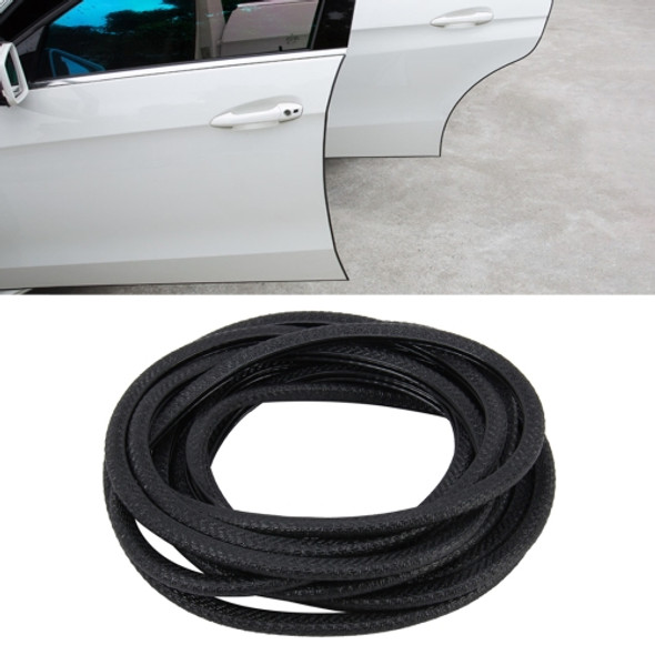 5m Rubber Car Side Door Edge Protection Wire Guards Cover Trims Stickers(Black)