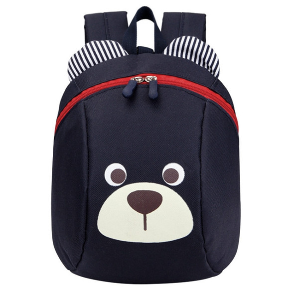 Children Anti-lost Backpack Toddler Cartoon School Bag(Dark Blue)