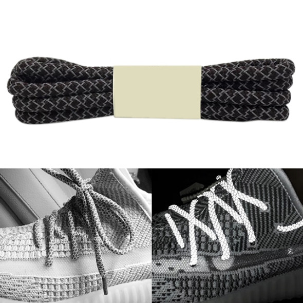 Reflective Shoe laces Round Sneakers ShoeLaces Kids Adult Outdoor Sports Shoelaces, Length:120cm(Coffee)