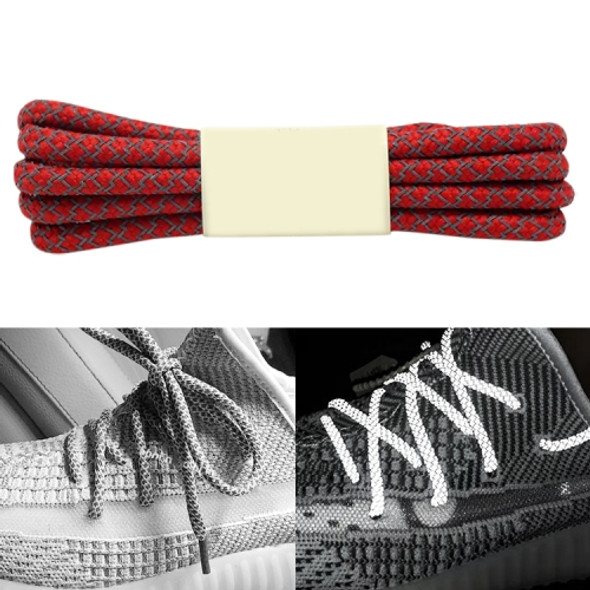 Reflective Shoe laces Round Sneakers ShoeLaces Kids Adult Outdoor Sports Shoelaces, Length:120cm(Bright Red)