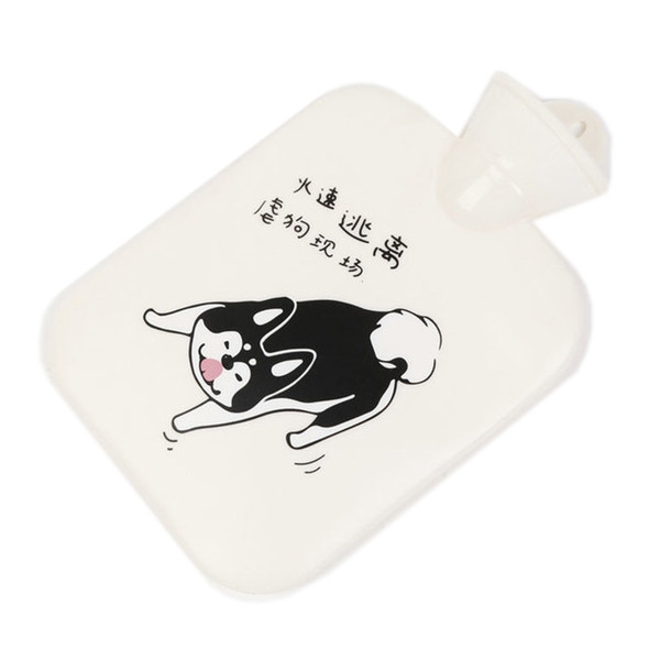 Portable Cartoon Explosion-proof Warm Water Bag(White)