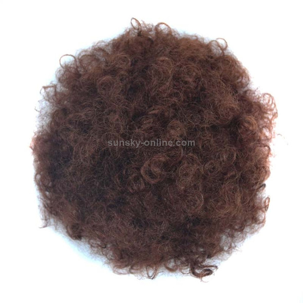FBBZT01 European and American Black People Explosion Head Fluffy Curl Hair Net Wig (Dark Brown)