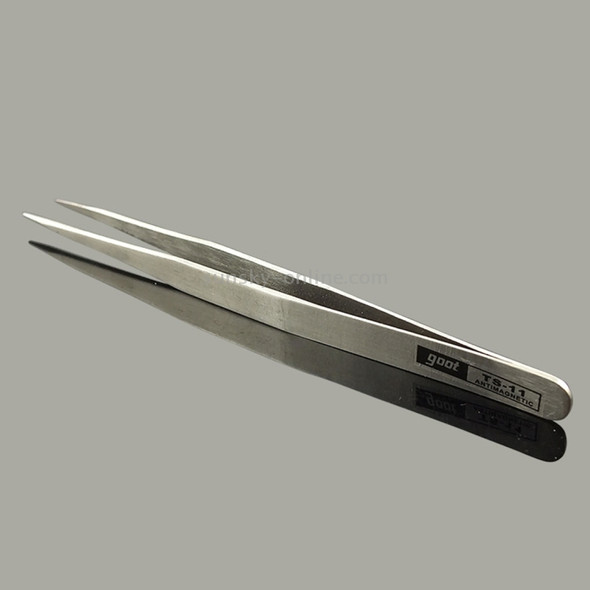 Gooi TS-11 Steel Straight Tweezers (Silver)