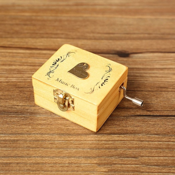Creative Hand-cranked Wooden Music Box Valentine Day Gift(Heart)
