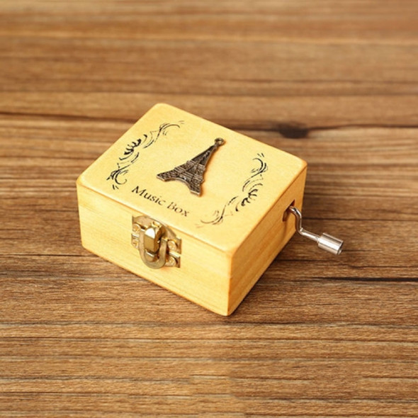 Creative Hand-cranked Wooden Music Box Valentine Day Gift(Eiffel Tower)